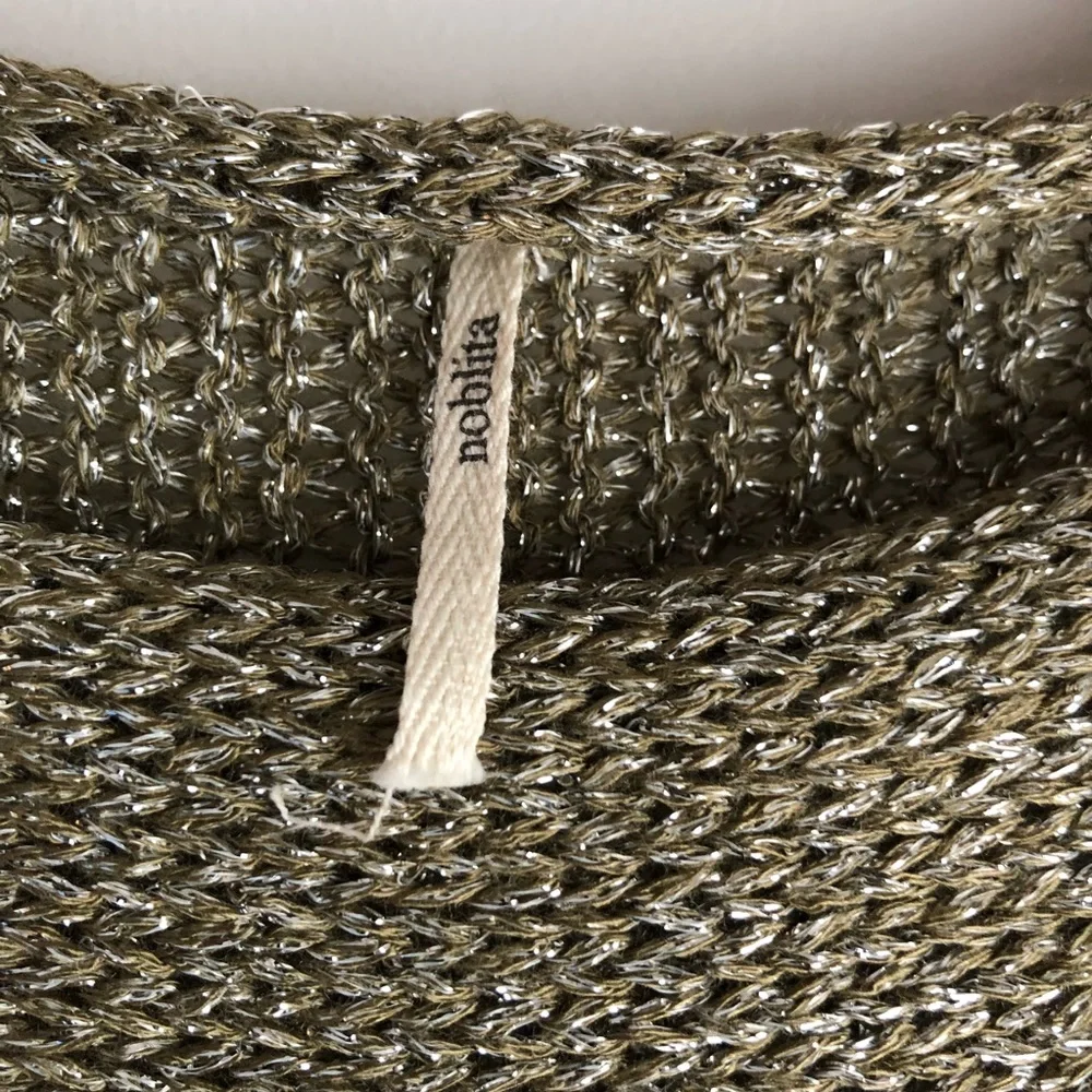 Cable Knit Sweater Metallic Gold Women’s Size: S/M - Picture 4 of 5